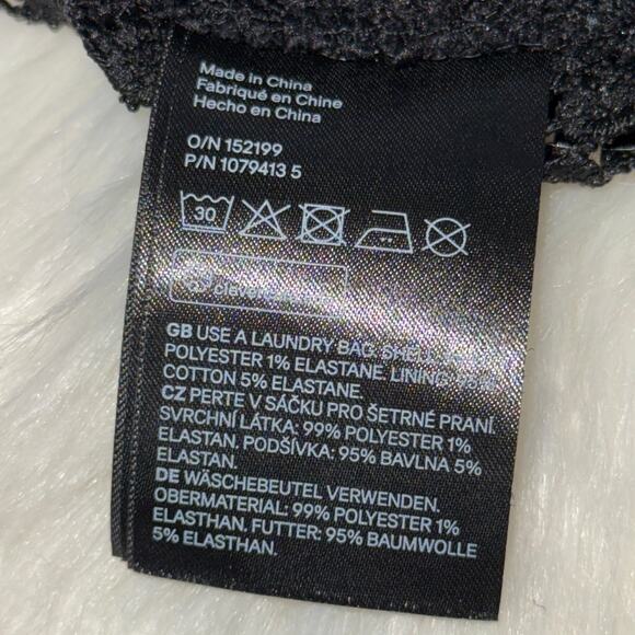 H&M Medium Black Lace Crop Tank Bralette Cami Floral Crochet Boho Coquette - Picture 4 of 7